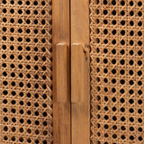 Wicker Fair Sibu Tall Woven Rattan and Wood Storage Cabinet
