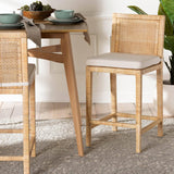 Samoa Wicker Fair Wood and Natural Rattan Counterstool