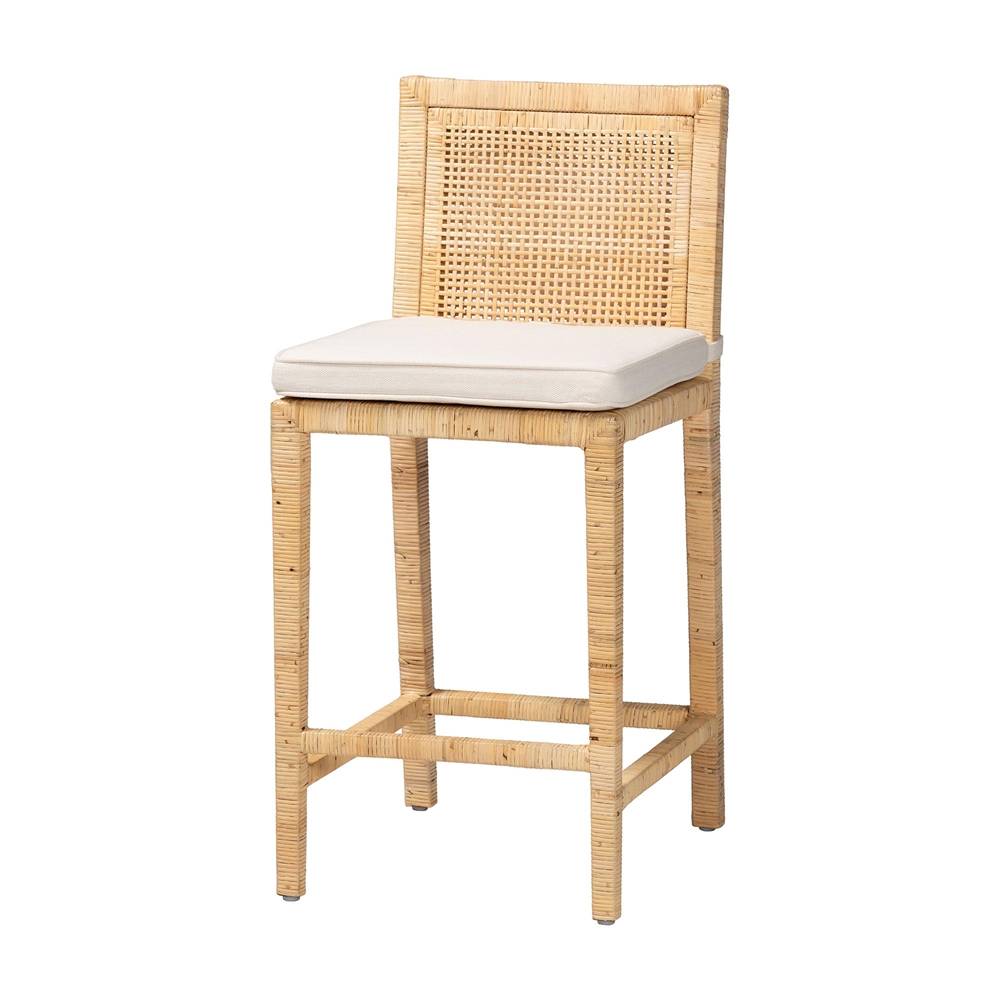 Samoa Wicker Fair Wood and Natural Rattan Counterstool