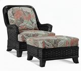 Somerset Black Rattan Ottoman Model 953-009-BLK by Braxton Culler