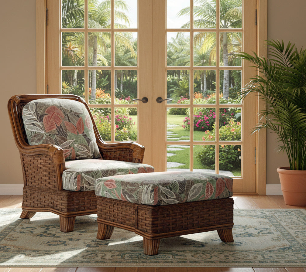 Somerset Rattan Ottoman Model 953-009 by Braxton Culler