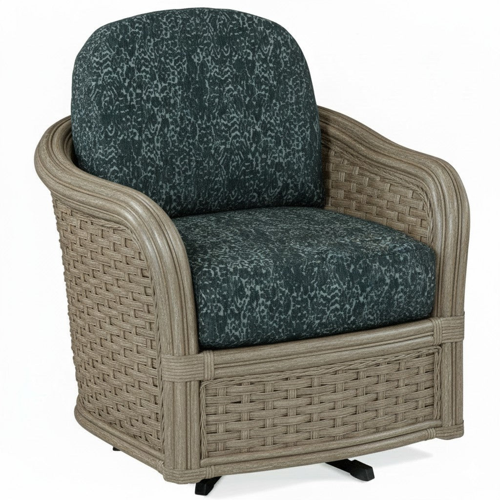 Somerset Rattan Barrel Swivel Glider Chair Model 953-005 by Braxton Culler