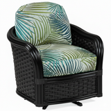 Somerset Black Rattan Barrel Swivel Glider Chair Model 953-005-BLK by Braxton Culler