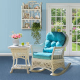 Cape May 3 Pc White Wicker Rocker Set by Wicker Fair