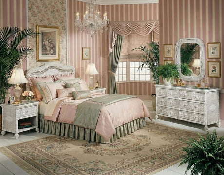 Southern Belle White Queen Headboard by Wicker Fair