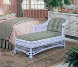 Southern Belle White 2-PC Chaise and Mirror Set by Wicker Fair