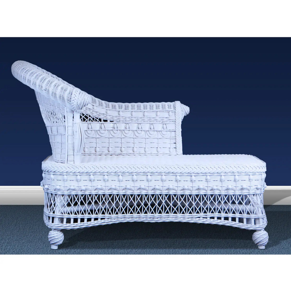 Southern Belle White 2-PC Chaise and Mirror Set by Wicker Fair