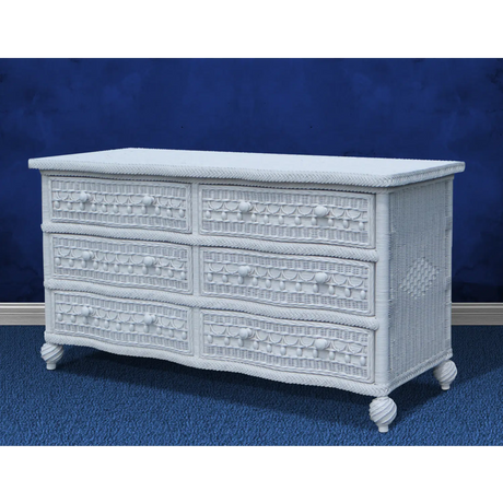 Southern Belle White 2-PC Dresser and Mirror Set by Wicker Fair