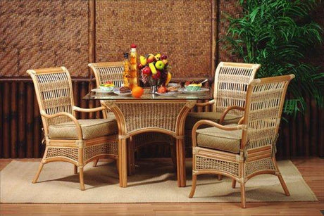 Spice Islands Rattan Dining Table and 42 inch Glass Model SIDT from Spice Island Wicker