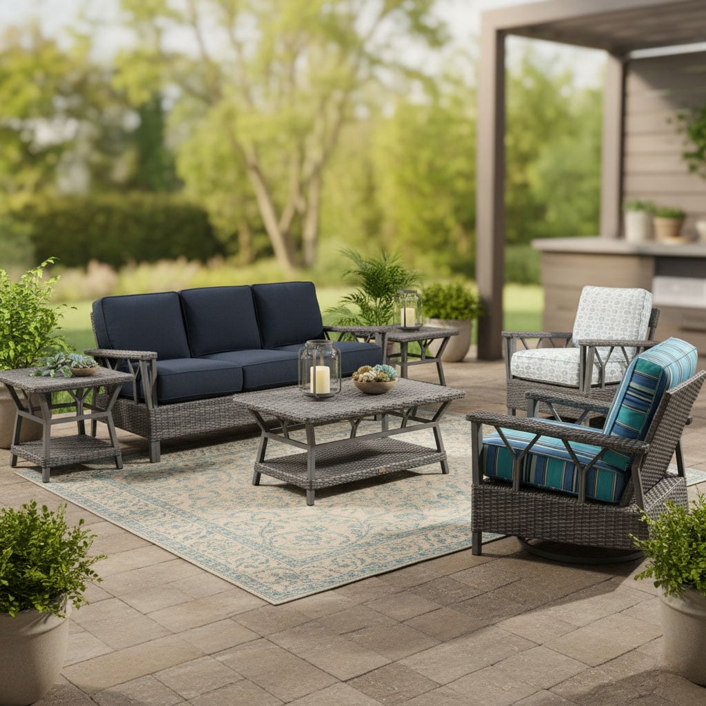 St Croix Outdoor Wicker 6 Pc Seating Set 9830 by Beachcraft Furniture