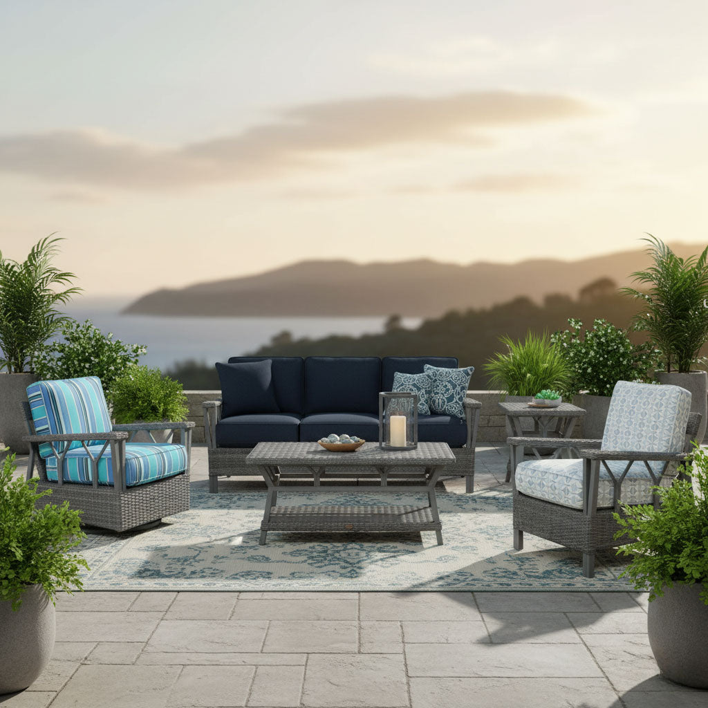 St Croix Outdoor Wicker 6 Pc Seating Set 9830 by Beachcraft Furniture