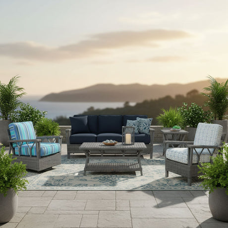 St Croix Outdoor Wicker 6 Pc Seating Set 9830 by Beachcraft Furniture