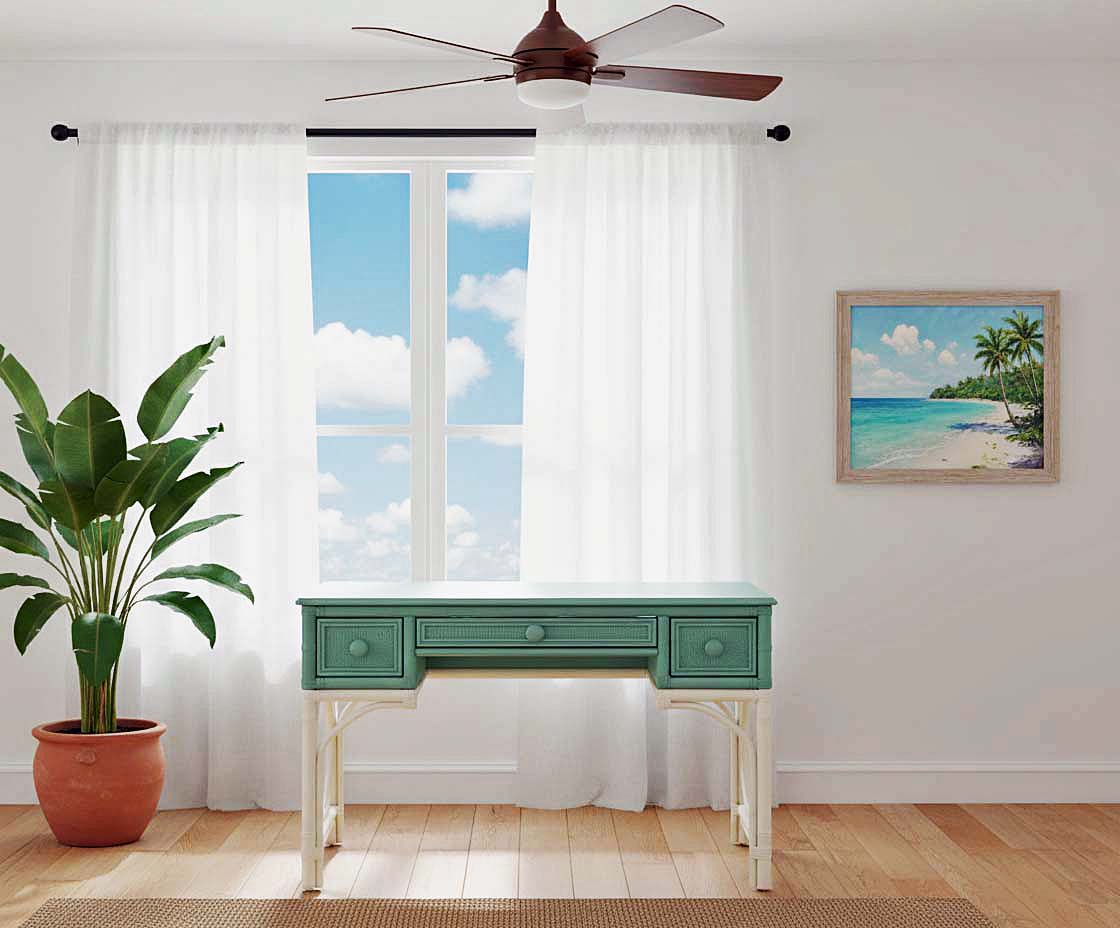 Summer Retreat Wicker and Rattan Desk Model 818-058 by Braxton Culler
