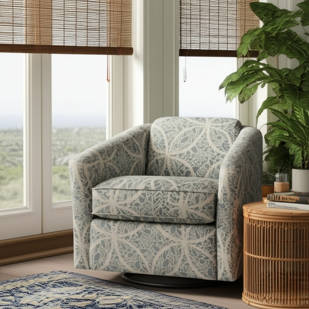 Athens Upholstered Swivel Chair Model SW111 by Capris Furniture