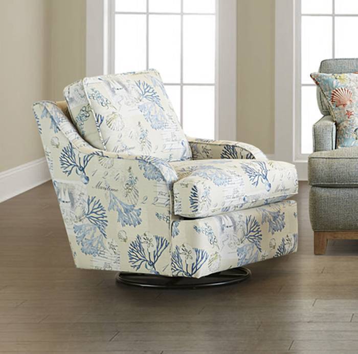 Upholstered Swivel Chair Model SW6111 by Capris Furniture
