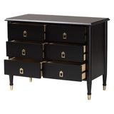 Tamra Black Wood Chest with Drawers by Wicker Fair