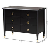 Tamra Black Wood Chest with Drawers by Wicker Fair