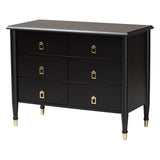 Tamra Black Wood Chest with Drawers by Wicker Fair