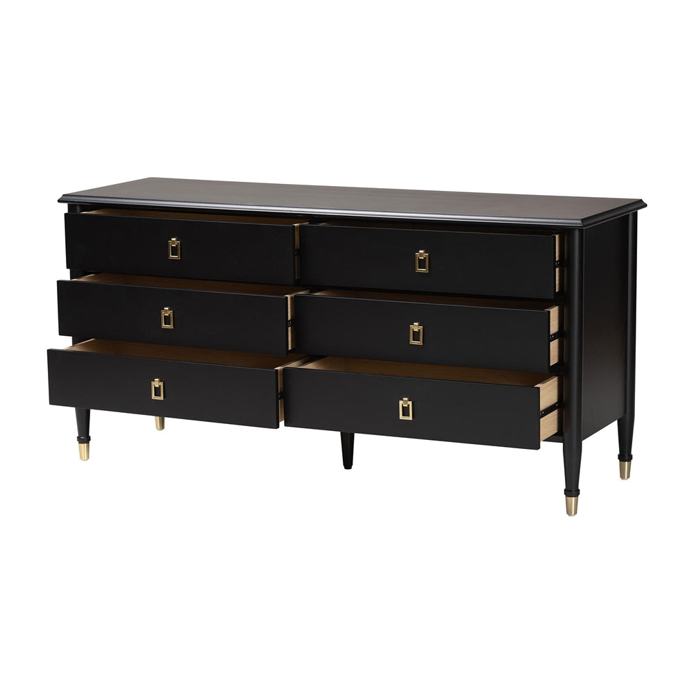 Baxton Studio Tamra Black Wood Dresser – Modern 6-Drawer Elegance –  AmericanRattan