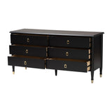 Tamra Black Wood Dresser with Drawers by Wicker Fair
