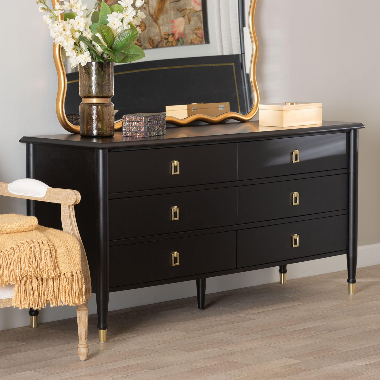 Baxton Studio Tamra Black Wood Dresser – Modern 6-Drawer Elegance –  AmericanRattan