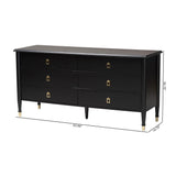 Tamra Black Wood Dresser with Drawers by Wicker Fair