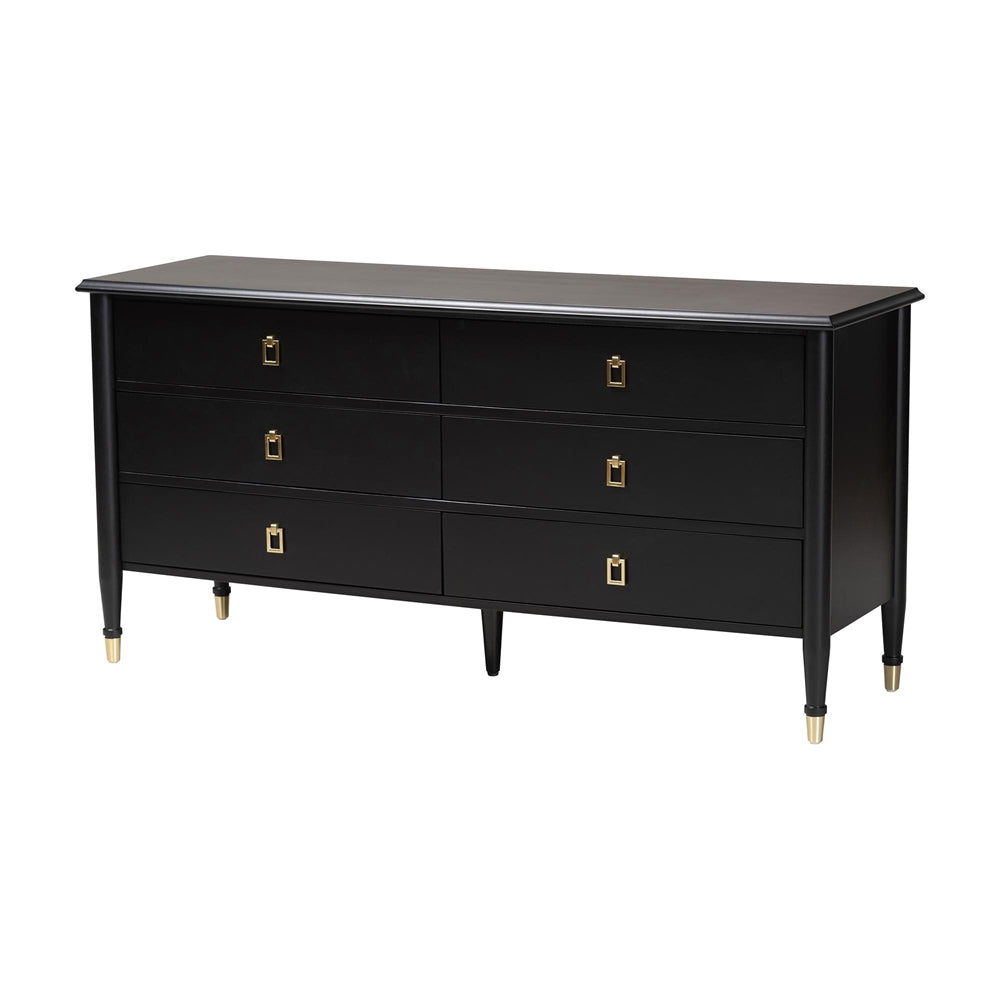 Baxton Studio Tamra Black Wood Dresser – Modern 6-Drawer Elegance –  AmericanRattan