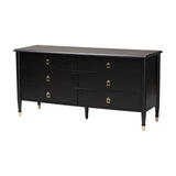 Tamra Black Wood Dresser with Drawers by Wicker Fair