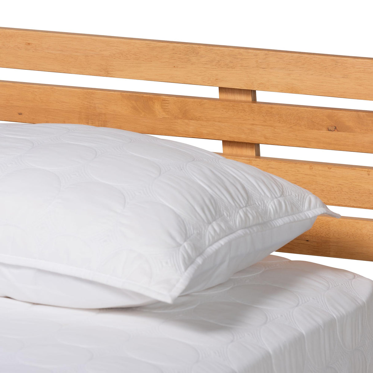Joaquin Modern Japandi Rustic Brown Finished Wood Queen Size Platform Bed by Wicker Fair
