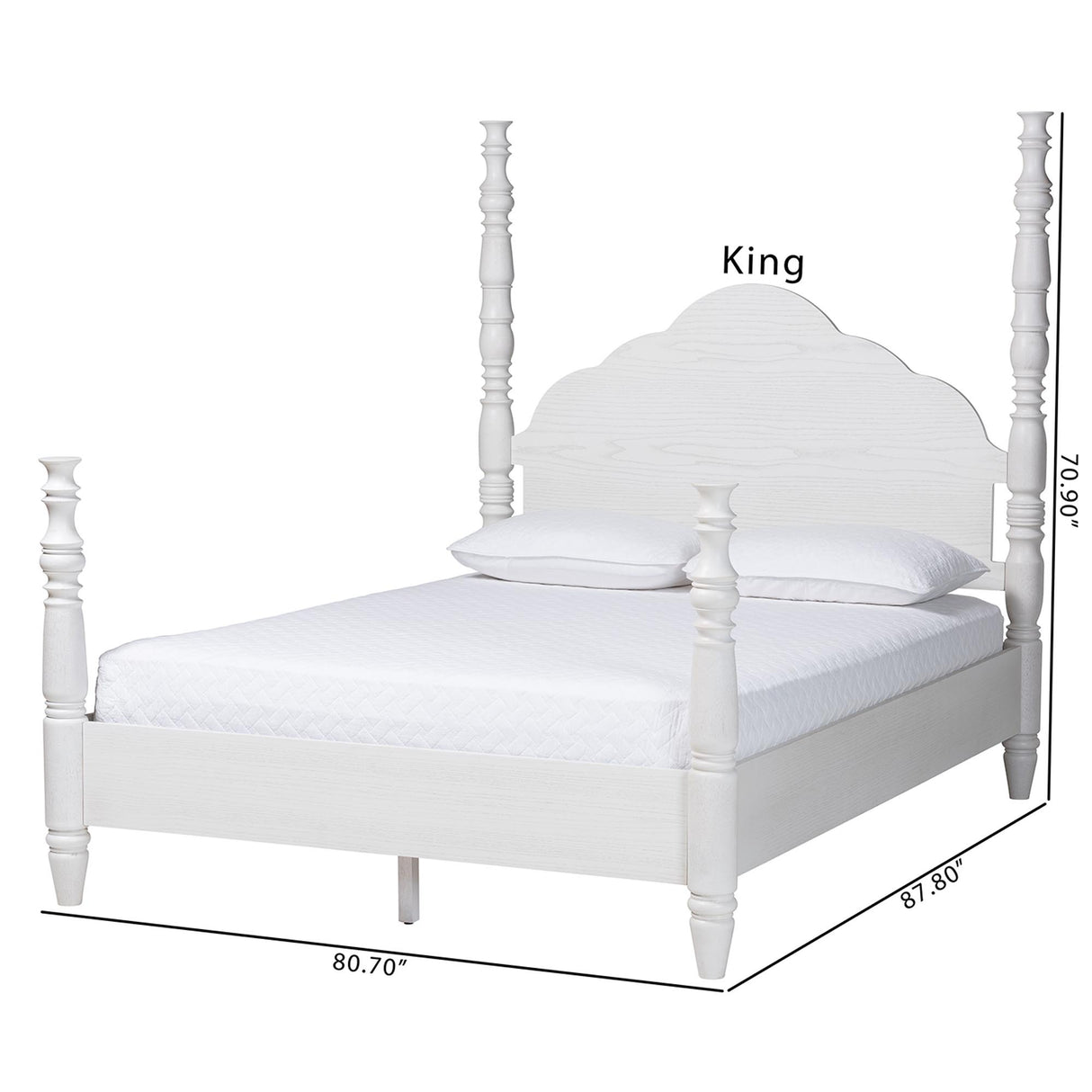 Martino Four-Poster Platform Bed by Wicker Fair