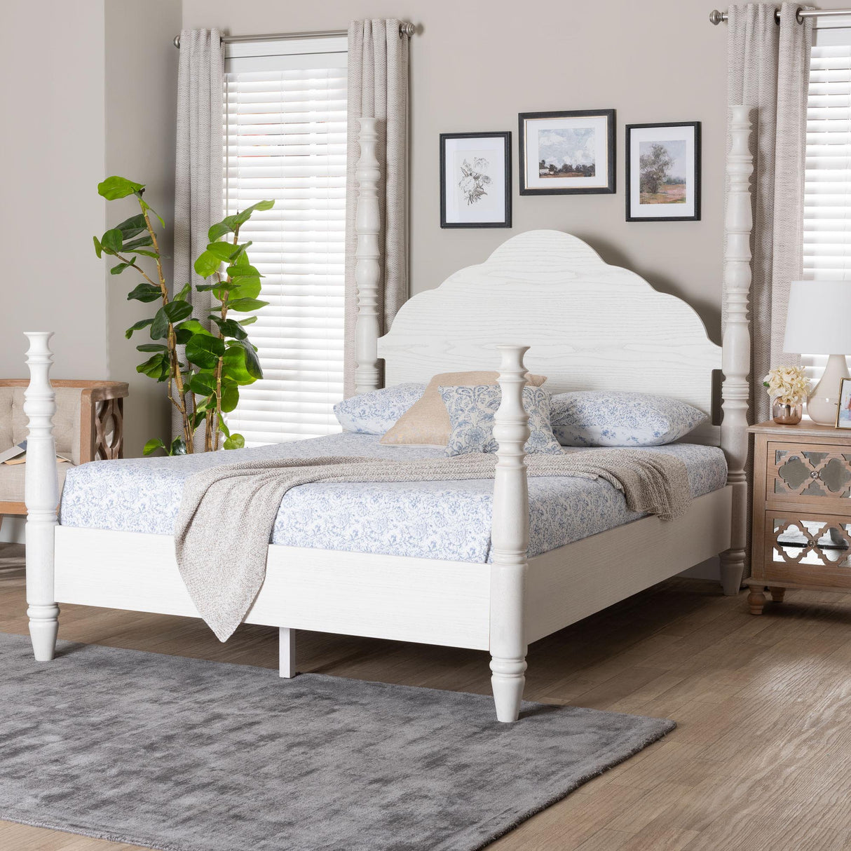 Martino Four-Poster Platform Bed by Wicker Fair