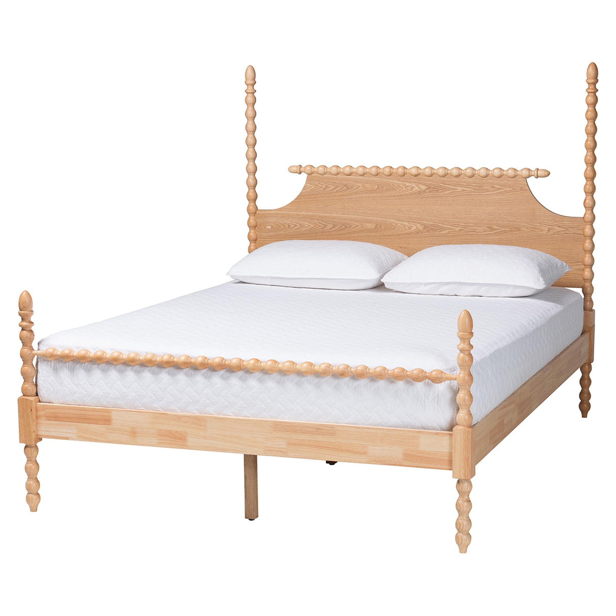 Caliana Bobbin Four-Poster Platform Bed by Wicker Fair