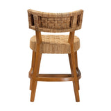 Labit Bohemian Seagrass and Mahogany Wood Counter Stool by Wicker Fair