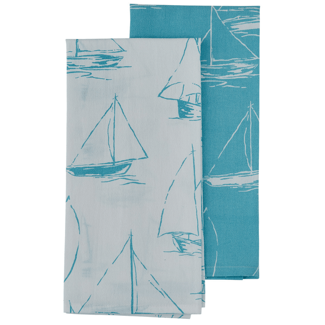 Sailboat Sketch Dishtowel Set (7689356214504)