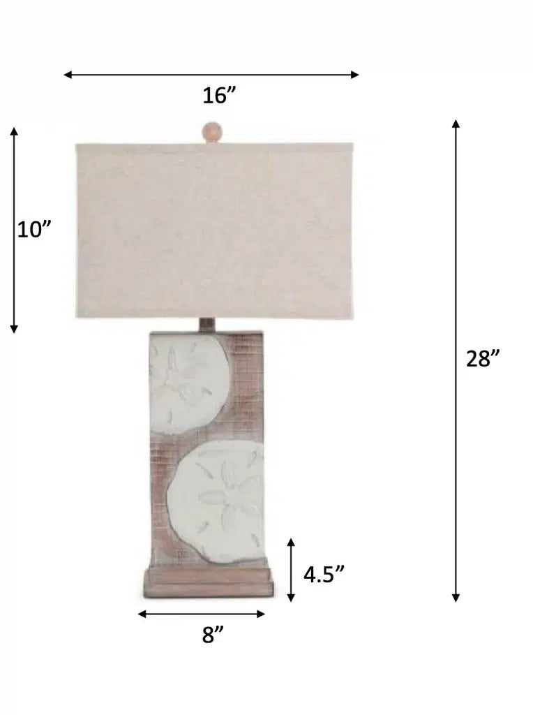 Sand Dollar Table Lamp Set of 2 Model LUX-52205-NAT-USB By Lux Lighting