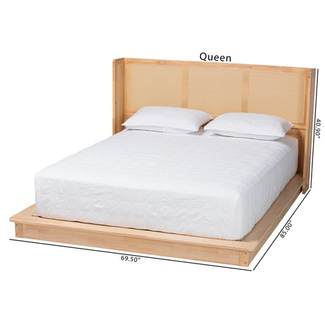 Sapporo Wicker Fair Queen Complete Wicker and Wooden Bed