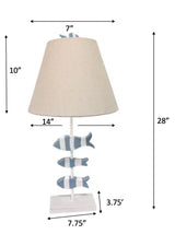School of Fish Table Lamp Set of 2 Model LUX-2051-BLUE/WHITE By Lux Lighting