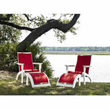 Gardenella Outdoor Adirondack MGP Sling 4 Pc Recycled Plastic Lounge Set by Telescope Casual Model TCAMSLSB