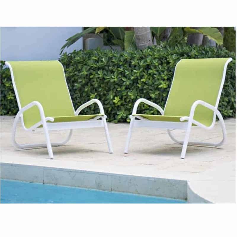 Gardenella Outdoor Sling 2 Pc Aluminum Lounge Set by Telescope Casual Model TCGRDNLLASLNGSET3