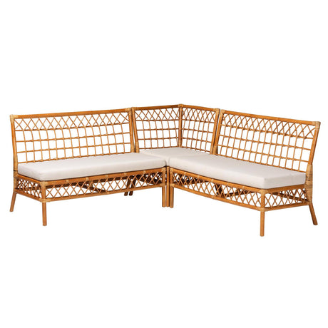 Sea Point 3 Pc Wicker Fair Rattan Dining NOOK Set