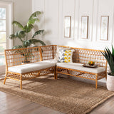 Sea Point 3 Pc Wicker Fair Rattan Dining NOOK Set