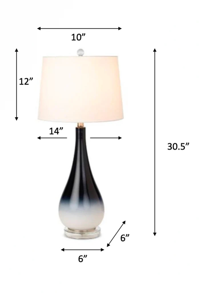 Serenity Table Lamp Set of 2 Model LUX-106-BLACK/WHITE By Lux Lighting