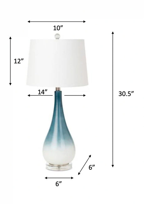 Serenity Table Lamp Set of 2 Model LUX-106-BLUE/WHITE By Lux Lighting