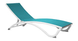 Archway Outdoor Set of 2 Stackable Teal Sling Chaise Longer Model PRP-4001-TEAL-SET2 by Pelican Reef