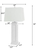 Shutter Table Lamp Set of 2 Model LUX-3925-WHITE-USB By Lux Lighting