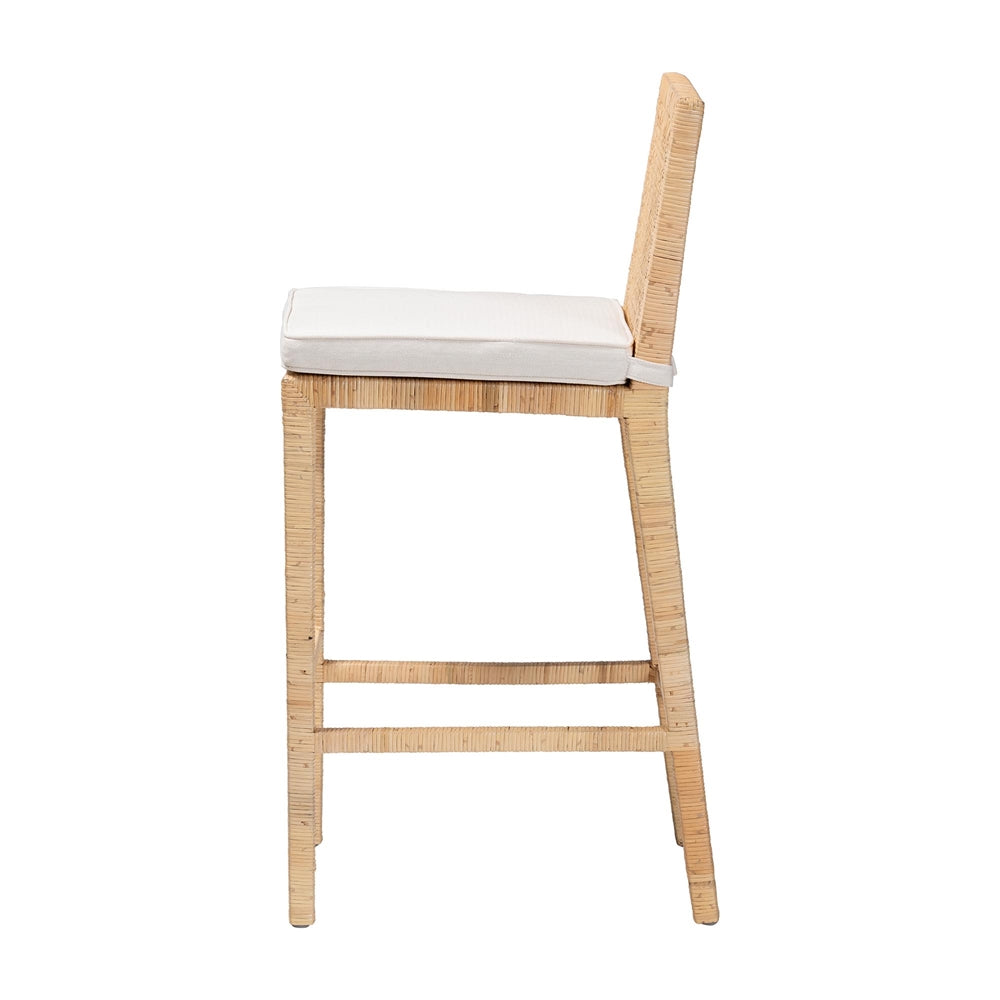 Lofia Bohemian Natural Rattan Bar Stool by Wicker Fair