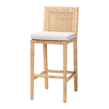 Lofia Bohemian Natural Rattan Bar Stool by Wicker Fair