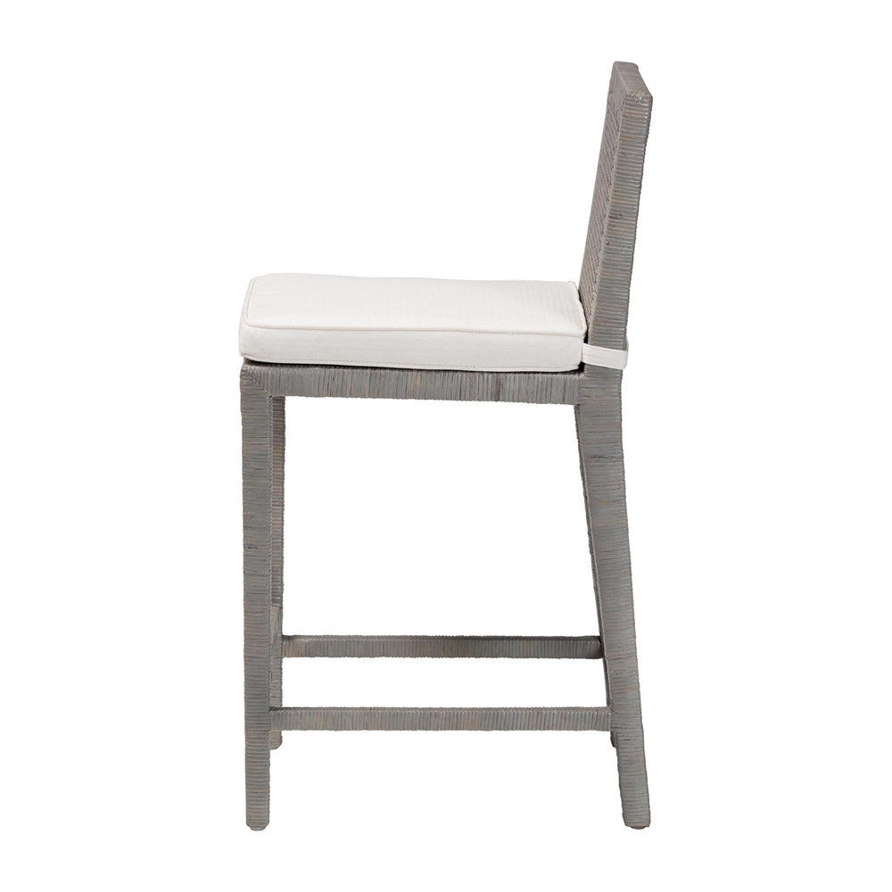 Sofia Rattan Counter Stool with Mahogany Wood Frame by Wicker Fair