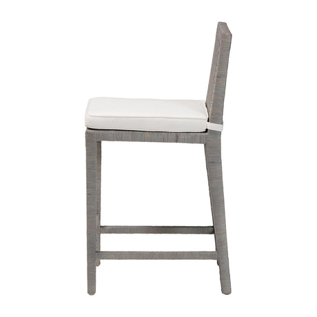 Sofia Rattan Counter Stool with Mahogany Wood Frame by Wicker Fair
