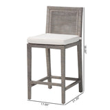 Sofia Rattan Counter Stool with Mahogany Wood Frame by Wicker Fair